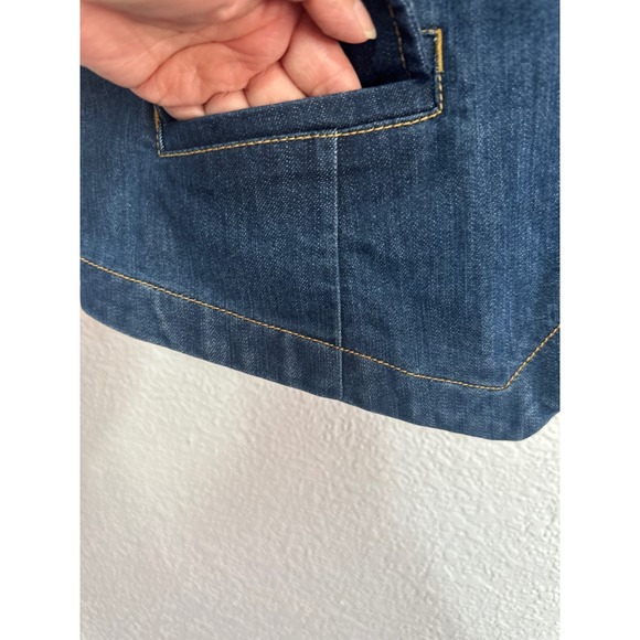 Canyon River Blues Womens Denim Vest XL Button Front Pockets Adjustable Back - Picture 3 of 6